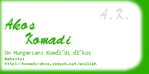 akos komadi business card